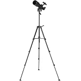 Amazon Basics 70mm Aperture 400mm Astronomical Refracting Telescope with Smartphone Adapter, Wireless Remote, 18X-120X Magnification, Lightweight Tripod, Carry Bag, Black
