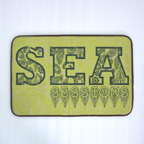 FunnyMats Memory Foam Slide-proof Personalized Quote Doormat - Sea Sessions, 23.6" x 15.7"