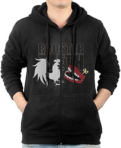 Mens Rooster Teeth Men's Slim Fit Zip-up Hoodies Fleece Sweatshirts JacketSmall
