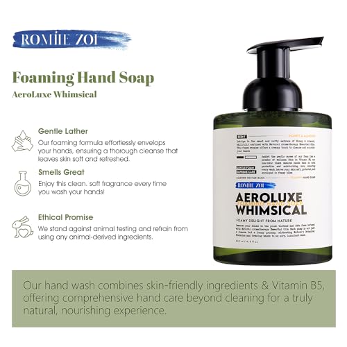 ROMIIE ZOI NATURA INDULGENCE FOAMING HAND SOAP – LUXURY HAND WASH SOAP FOR BATHROOM & KITCHEN – SOOTHING EUPHORIA OF HONEY & ALMOND – 500 ML / 16.8 FL OZ(PACK OF 2)