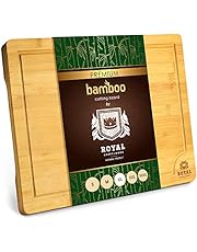 Extra Large Organic Bamboo Cutting Board with Juice Groove - Kitchen Chopping Board for Meat (Butcher Block) Cheese and Vegetables (XL 18 x 12")