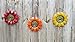 Oak Street Sunflower Metal Wall Decor, One Orange and One Red Flower, for Indoor Living Room, Bedroom, Bathroom or Outdoor Garden and Patio