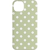 Cute Light Green White Polka Dot Pattern Minimalist Case for iPhone 14 Plus