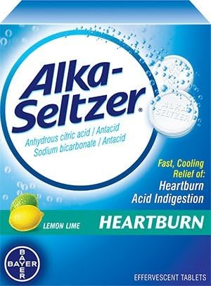 Alka-Seltzer Heartburn Relief, Lemon-Lime, 36 Effervescent Tablets Per Box (5 Pack)