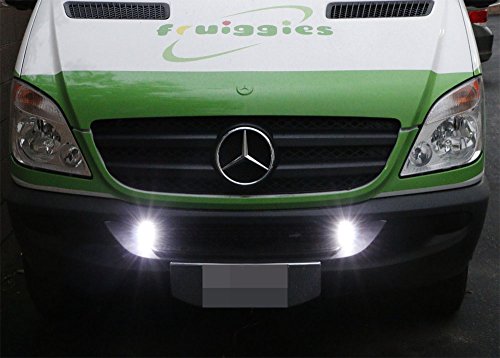 iJDMTOY (2) High Power 3-LED Daytime Running Light Kit For Truck SUV 4x4 Behind Grille, Cool White Color