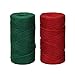 Tenn Well 3Ply Jute Twine, 328 Feet x 2 Rolls Thick Jute String Rope for Gardening, Bundling, Gifts, Decoration, DIY Crafts (Green, Red)