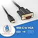 CableCreation USB-C to VGA, 6 FT Type C to VGA Adapter (Thunderbolt 3 Compatible), Compatible with MacBook Pro/MacBook Air/iPad Pro 2018/iMac 2017/Chromebook Pixel, Black