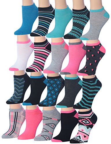Tipi toe women s 20 pairs colorful patterned low cut / …