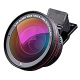 Cell Phone Lens, Tensun iPhone Camera Lens Kit 0.5X Super Wide Angle Lens + 15X Macro Lens (Attached Together), Clip on 2 in 1 Smartphone for iPhone 8, 7, 6s, 6, 5s & Samsung & Android