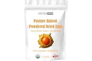 BUY THE CRAVE Powdered Dried Eggs, Grade A Eggs, Grass Fed Pasture Raised, 85 Servings, MRE Food Supply, Camping Essentials, Emergency Food Supply, 32 OZ