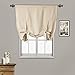 Rose Home Fashion Tie Up Curtain Blackout Curtain Innovated Tie Up Shade Thermal Insulated Rod Pocket Curtain for Windows(42 Inch Wide by 63 Inch Long Panel-Beige)