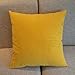 Yellow Solid Color Flocking Velvet 100% Polyester Throw Pillow Covers Pillowcase Sham Decor Cushion Slipcovers Square 19x19 Inch