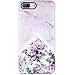 iPhone 7 Plus Case for Girls, iPhone 8 Plus Case for Women,VIVIBIN Cute Purple and Gold Marble,Clear Bumper Soft Silicone Rubber Matte TPU Best Protective Cover Slim Fit Phone Case for iPhone 7 Plus/8