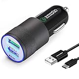 Fast USB C Car Charger Compatible for Samsung Galaxy S10 Plus/S10/S10e/S9/S9 Plus/S8/S8 Plus/S8 Active/Note 10 Plus/Note 9/8/A20/A50/A70, LG V40/V30/G6/G5 with Quick Charge 3.0 Fast Charging Port,Grey