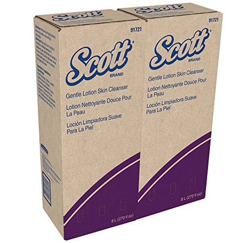 Scott Gentle Lotion Skin Cleanser (91721), Pink Bulk Hand Soap, Floral Scent, 8.0L, 2 Units / Case