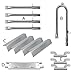 Uniflasy Grill Replacement Parts Kit for Brinkman 810-3660-S, 810-3661-F, Includes Grill Burner Tube Pipe, Heat Plate Shield/Heat Tent/Burner Cover/Flame Tamer, Crossover Channel Tube