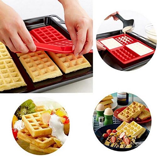 Luxbody(TM) Family Silicone Waffle Mold Maker Pan Microwave Baking Cookie Cake Muffin Bakeware Cooking Tools Kitchen Accessories Supplies