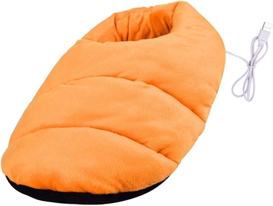 Happyyami Electric Foot Warmer Plush Heating Pad Slippers for Home