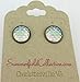Summerfield Collection Antiqued Gold-tone Metallic Mermaid Scale Stud Earrings 12mm (Clear AB)