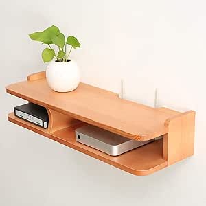 Caja de almacenamiento de madera para el enrutador Estante montado en