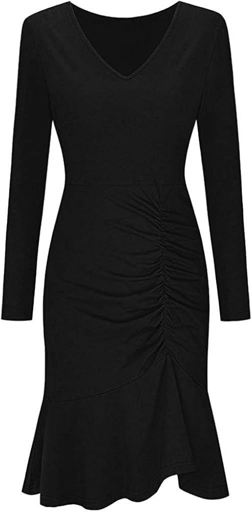 iLOOSKR Womens Party Dress Plus Size Elegant Summer Sleeveless Solid Color Dress