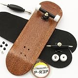 Peoples Republic Mahogany Complete Wooden Fingerboard w Nuts Trucks - Basic Bearing Wheels