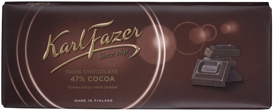 Karl Fazer Blue - Original - Finnish - Dark Chocolate - 47% Cocoa - Bar 200g