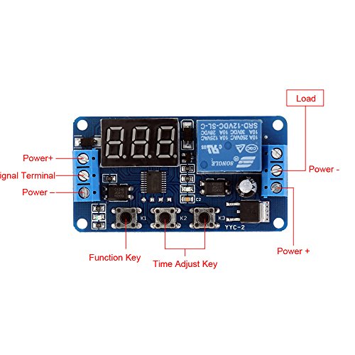 KKmoon 12V Delay Timer Module LED Display Automation Digital Switch Relay Control - Thumbnail 3