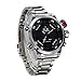 Weide Mens Black Dial Dual Time Display Stainless Steel Wrist Watch WH2309B (Silver)