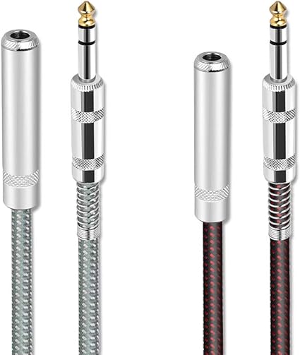 Amazon Otraki ギターシールド 延長 1 8m 2本セット 6 5 6 3 6 35mmオーディオ ケーブル 延長 ノイズレス 雑音なし ナイロン編み 丈夫 6 35mm標準プラグ 6 35mm標準ジャック ギターケーブル 180cm 延長 補助延長コード 変換 高音質導体 録音室 シールド 延長 楽器