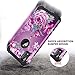 LONTECT Compatible iPhone XR 2018 Case Floral 3 in 1 Heavy Duty Hybrid Sturdy High Impact Shockproof Protective Cover Case for Apple iPhone XR 6.1 Display, Black/Purple Flower