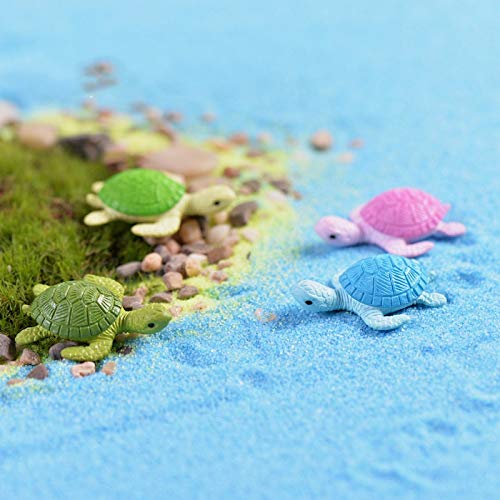 ZAMTAC 2pcs Small Cute Turtles Aquarium Micro Fairy Garden Miniatures Decoration Dollhouse Ornament Figurines Toys DIY Accessories - (Color: 2pcs Random) - Thumbnail 3