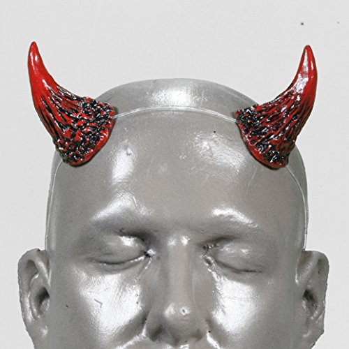 Devil Costumes Hair And Makeup - Wicked v1 Red & Black Devil Horns w/ adjustable, self locking clear