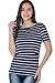 Smallshow Women's Maternity Nursing Top Short Sleeve Stripe Breastfeeding T-shirt (M)