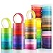 Boao 40 Rolls Colorful Washi Tapes Decorative Masking Tapes Board Line Rainbow Tape Rolls for Arts Crafts, 40 Colors
