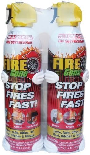 Fire Gone 2-Fg-7209 Fire Gone Supressant 16 Oz W/ Bracket (2 Pk) by Fire Gone
