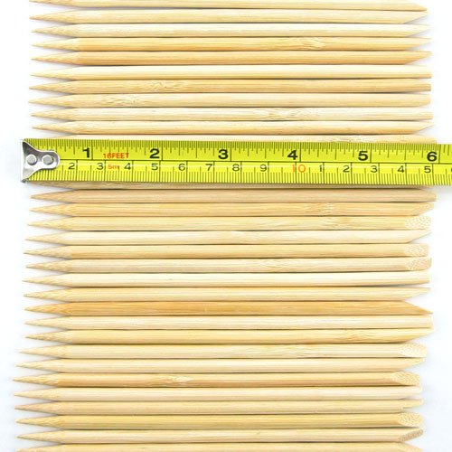 BambooMN 100pcs 15cm (5.88") 5mm (7/32") Disposable Bamboo Manicure Pedicure Sticks/Cuticle Pushers