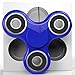 Fidget Spinner Ceramic Bearing - 2 minute spin! - Prime Shipping! Blue Spinner w/ Black - Quieter & Longer Lasting than Other Hand Toy Tri Figit Spinners, Stress Reducer Figets Finger Toys