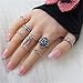 ANDYLE Bohemian Vintage Punk Ethnic Silver Rings for Women Joint Knuckle Ring Set 8pcs (Silver)