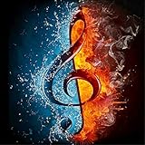 Lavany Clearance!Music Note Full Drill 5D Diamond Painting DIY Diamond Paints by Number Kits Rhinestone Pasted Embroidery Wall Decorations (Music Note)