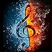 Lavany Clearance!Music Note Full Drill 5D Diamond Painting DIY Diamond Paints by Number Kits Rhinestone Pasted Embroidery Wall Decorations (Music Note)