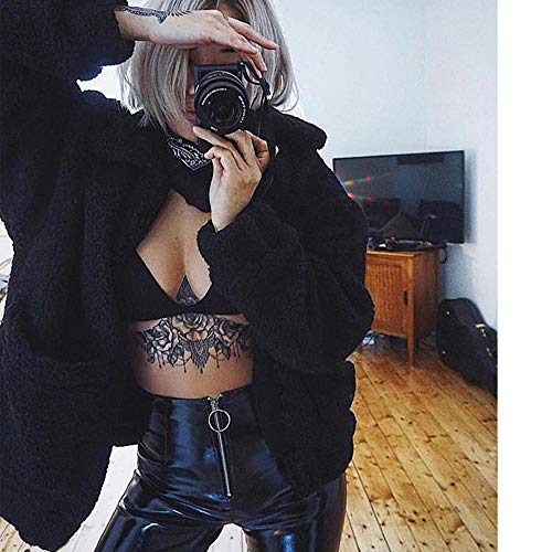 image for NUWFOR Women Open Front Warm Cardigan Long Sleeve Faux Fur Hooded Coat