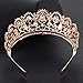 KMVEXO Baroque Royal Queen Gold Wedding Crown Crystal Princess Tiara Headbands for Women Bridal Party Birthday Headpieces (Rose Gold Pink)