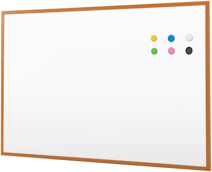 SwanSea Whiteboard Dry Wipe Erase Board Magnetic Office Boards with Wooden Fream W600xH450mm