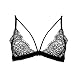 InsBuy Women's Deep V Sheer Thin Wirefree Lace Bralette