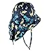 Baby Toddler Infants Kids Sun Hat UPF 50+ UV Protection Hats Adjustable Bucket Cap with Neck Flap for Summer Play Beach Swim Dinosaur Blue 6-12 Months