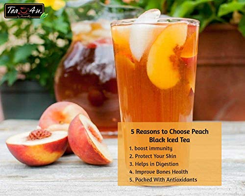Amazon Com Tea4u Peach Black Iced Tea Bags Hot Cold Brewed Grocery Gourmet Food