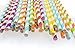 Paper Straws, 200 pack, Biodegradable Paper Drinking Straws, Multicolor Striped Straws for Parties, Carnivals and Crafts, By KGS Party Essentials