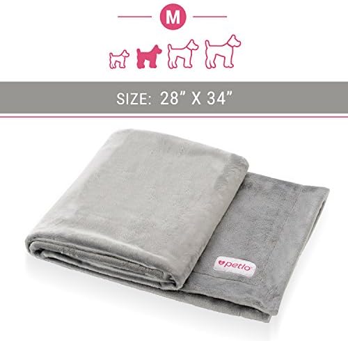 Petlo Soft Fleece Dog and Pet Blanket - Extra Comfortable Reversible Velour and Short Plush Fabric Protects Furniture and Beds - Machine Washable and Pill Resistant - 28" X 34" - By