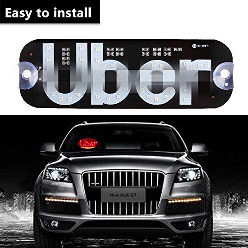 Ride Share LED USB Sign Decor - Car Lighted Window Decor Lighter Flashing Hook with Suction Cups & DC12V Car Charger Inverter, Dual Color - Thumbnail 3